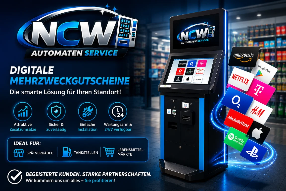 NCW Automatenservice - Digitale Mehrzweckgutscheine gegen Bargeld